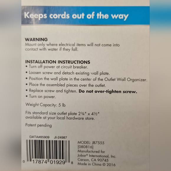 Ideaworks Wall Outlet Organizer, NWT, White - Picture 4 of 5